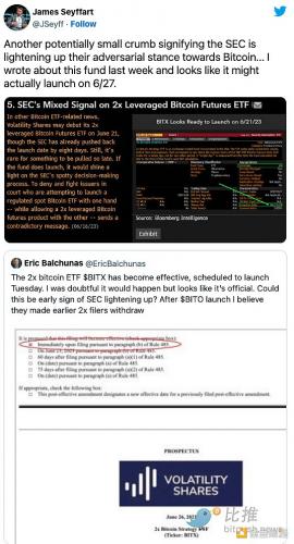 美国首只杠杆比特币 ETF 低调开盘 首日成交量近550万美元