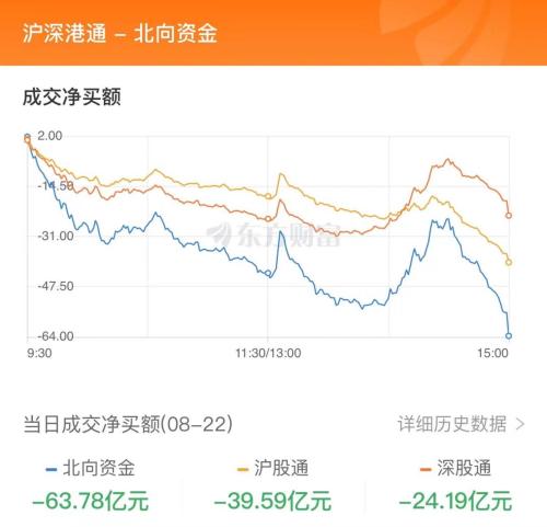 8月22日北向资金最新动向（附十大成交股）