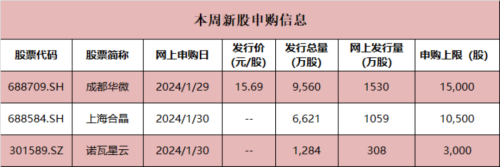 新年来“肉签”频现！本周3股将申购