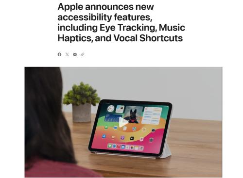 苹果iOS 18将推无障碍新功能，眼动追踪技术成亮点