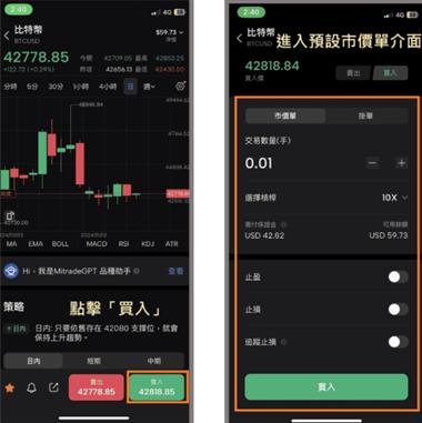 Mitrade交易所怎么买卖比特币? 市价、限价、止盈止损一次搞懂!