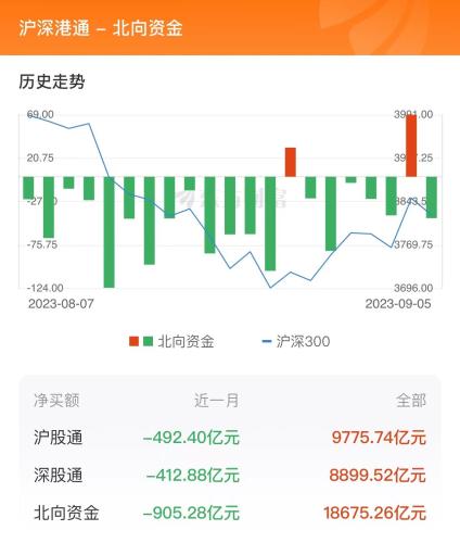 9月5日北向资金最新动向（附十大成交股）