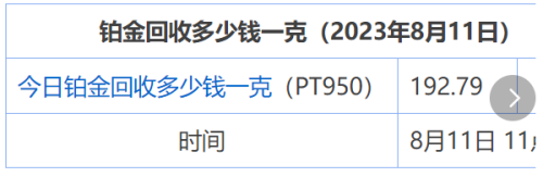 8月11日-今日铂金回收多少钱一克 今日pt950铂金回收价格